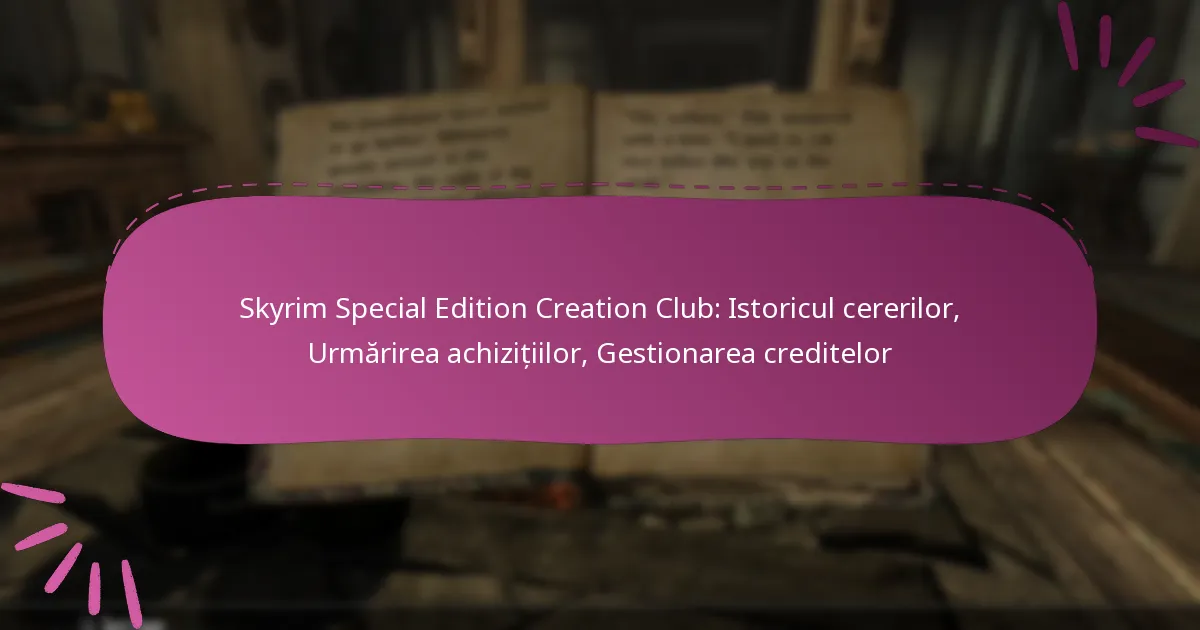 Skyrim Special Edition Creation Club: Istoricul cererilor, Urmărirea achizițiilor, Gestionarea creditelor